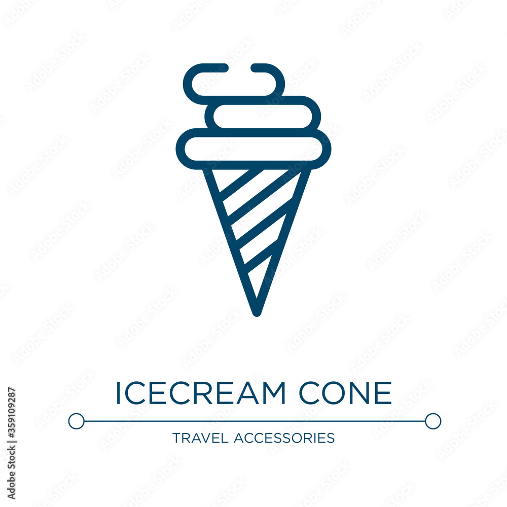 Poster icecream cone icon. linear vector illustration from holidays collection. outline icecream cone icon 