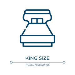 King size icon. Linear vector illustration from hotel services collection. Outline king size icon vector. Thin line symbol for use on web and mobile apps, logo, print media.