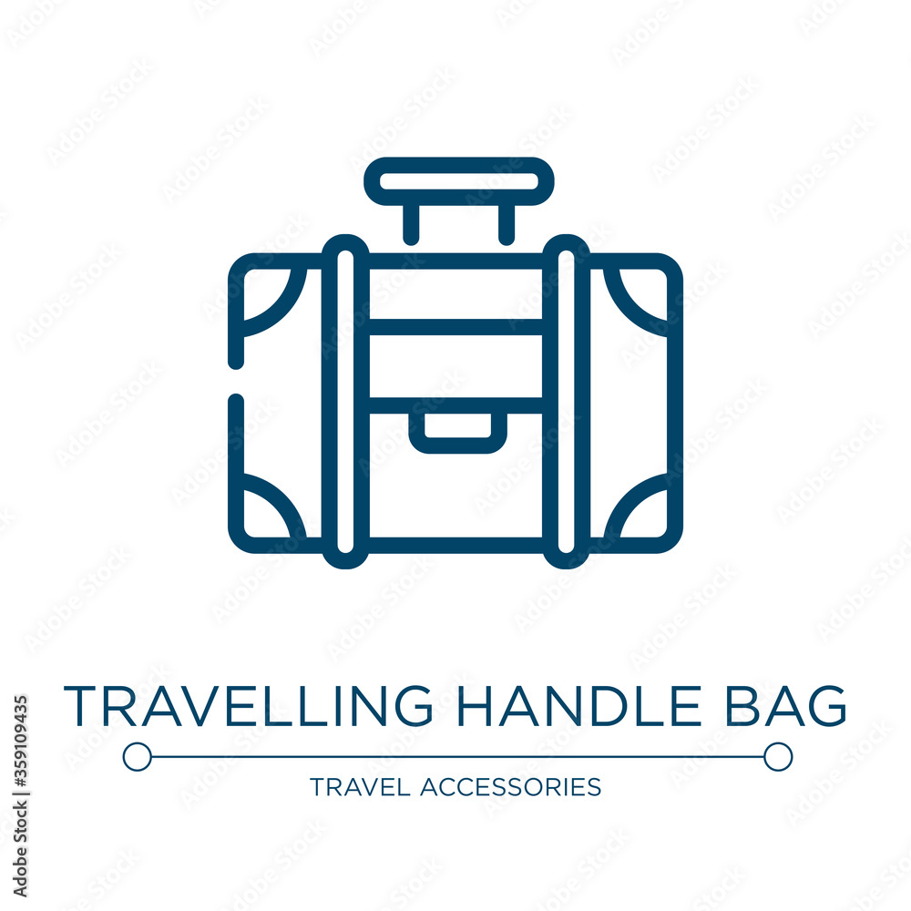 Poster travelling handle bag icon. linear vector illustration from vacation collection. outline travelling 