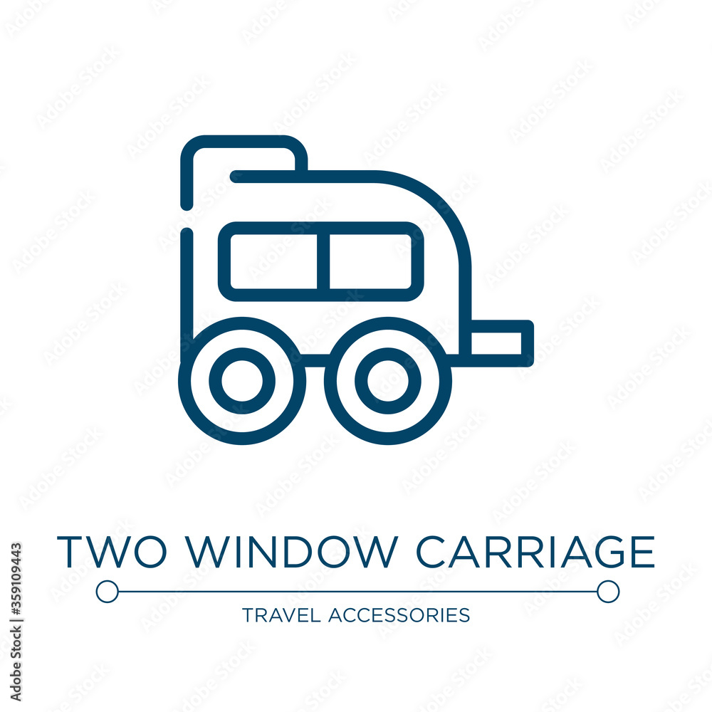Aufkleber two window carriage icon. linear vector illustration from vacation collection. outline two window ca