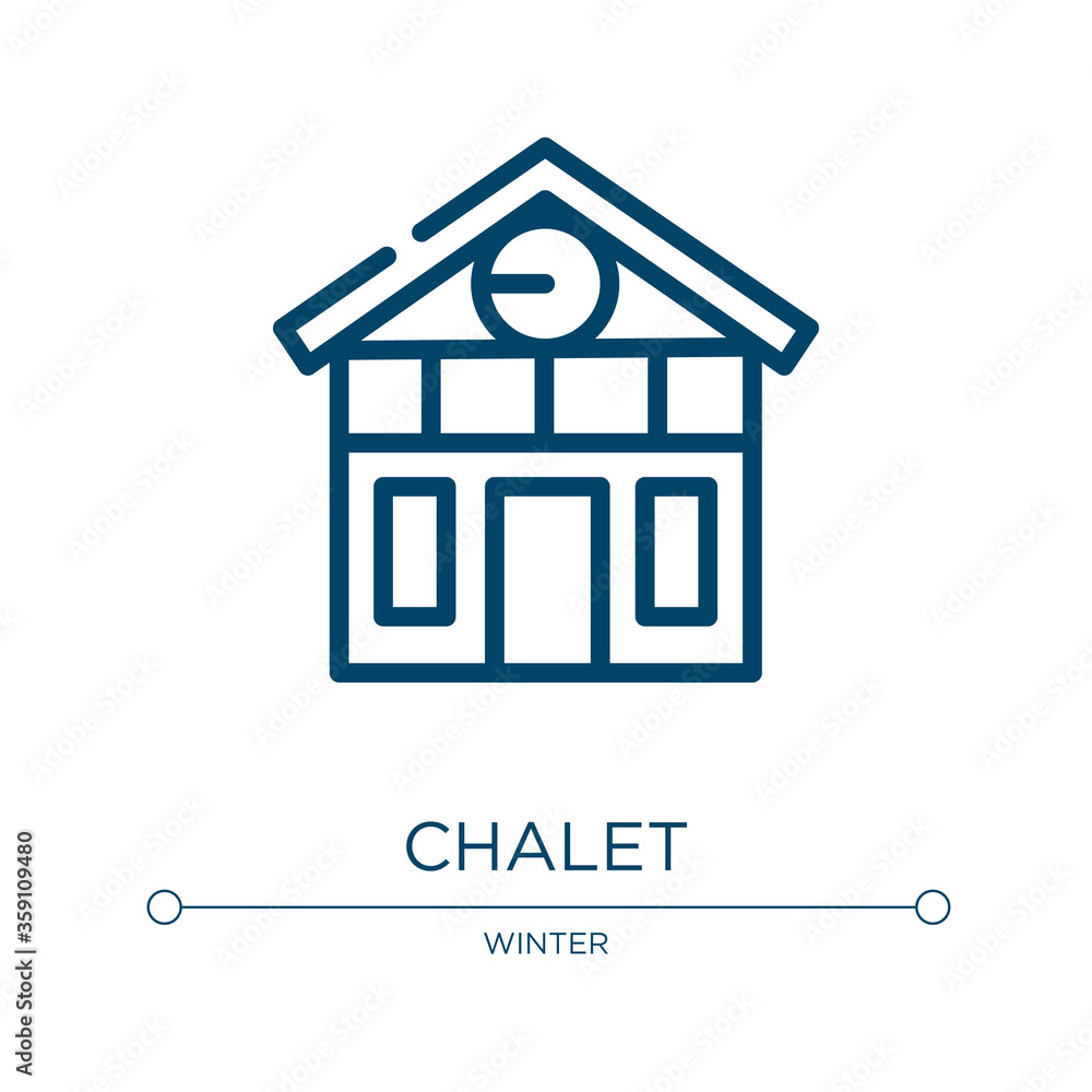 Poster chalet icon. linear vector illustration from winter collection. outline chalet icon vector. thin lin