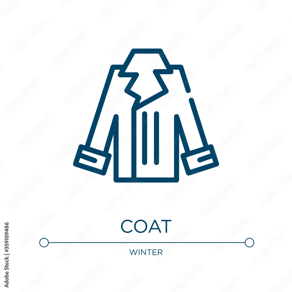 Poster coat icon. linear vector illustration from winter collection. outline coat icon vector. thin line sy