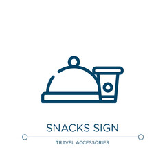 Snacks sign icon. Linear vector illustration from airport and travel collection. Outline snacks sign icon vector. Thin line symbol for use on web and mobile apps, logo, print media.