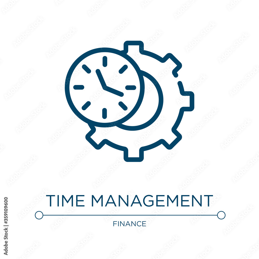 Poster time management icon. linear vector illustration from business collection. outline time management i
