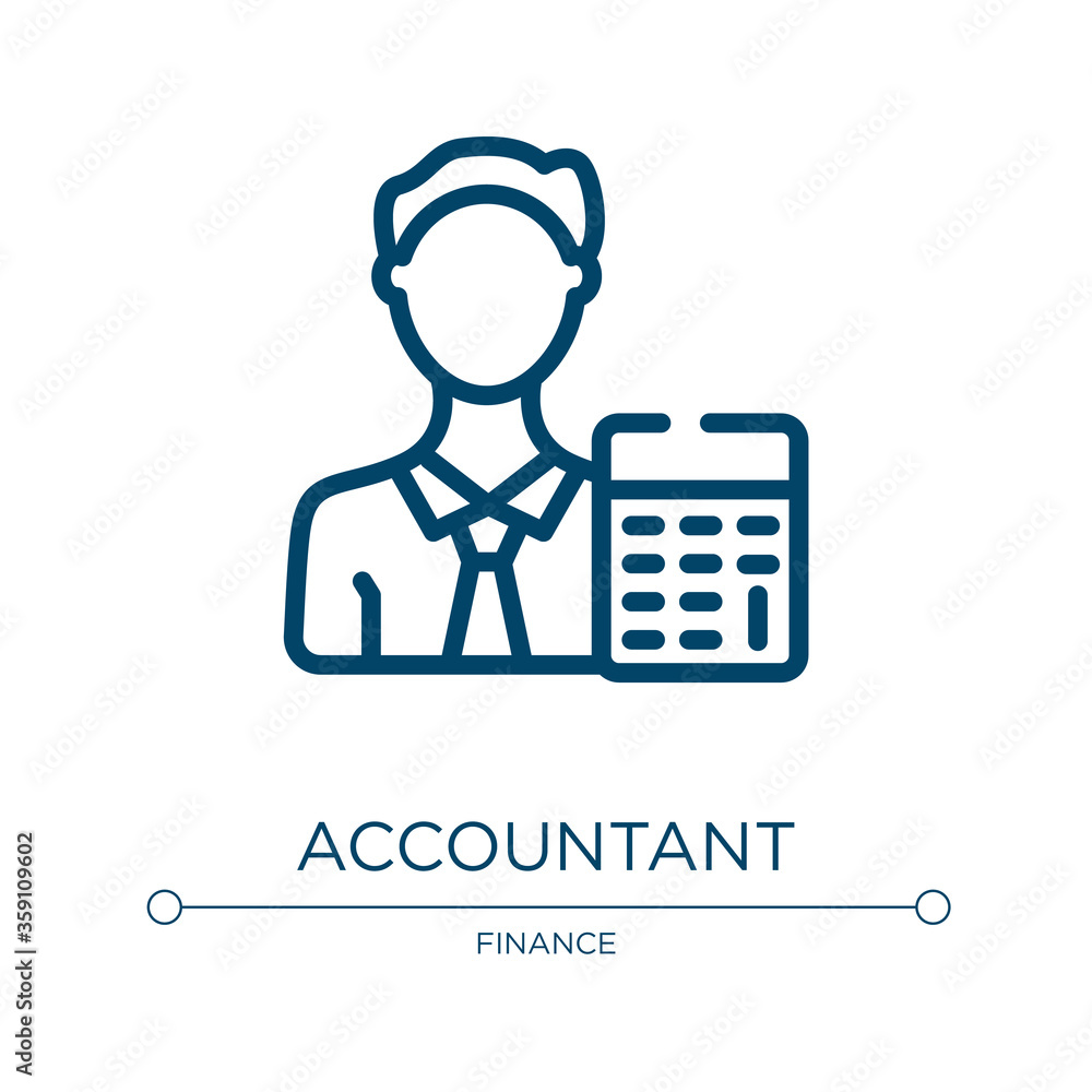 Poster accountant icon. linear vector illustration from business collection. outline accountant icon vector