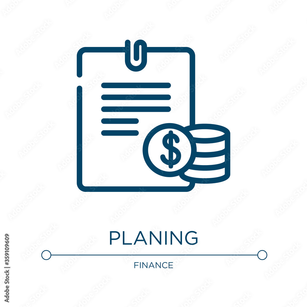 Poster planing icon. linear vector illustration from business management collection. outline planing icon v