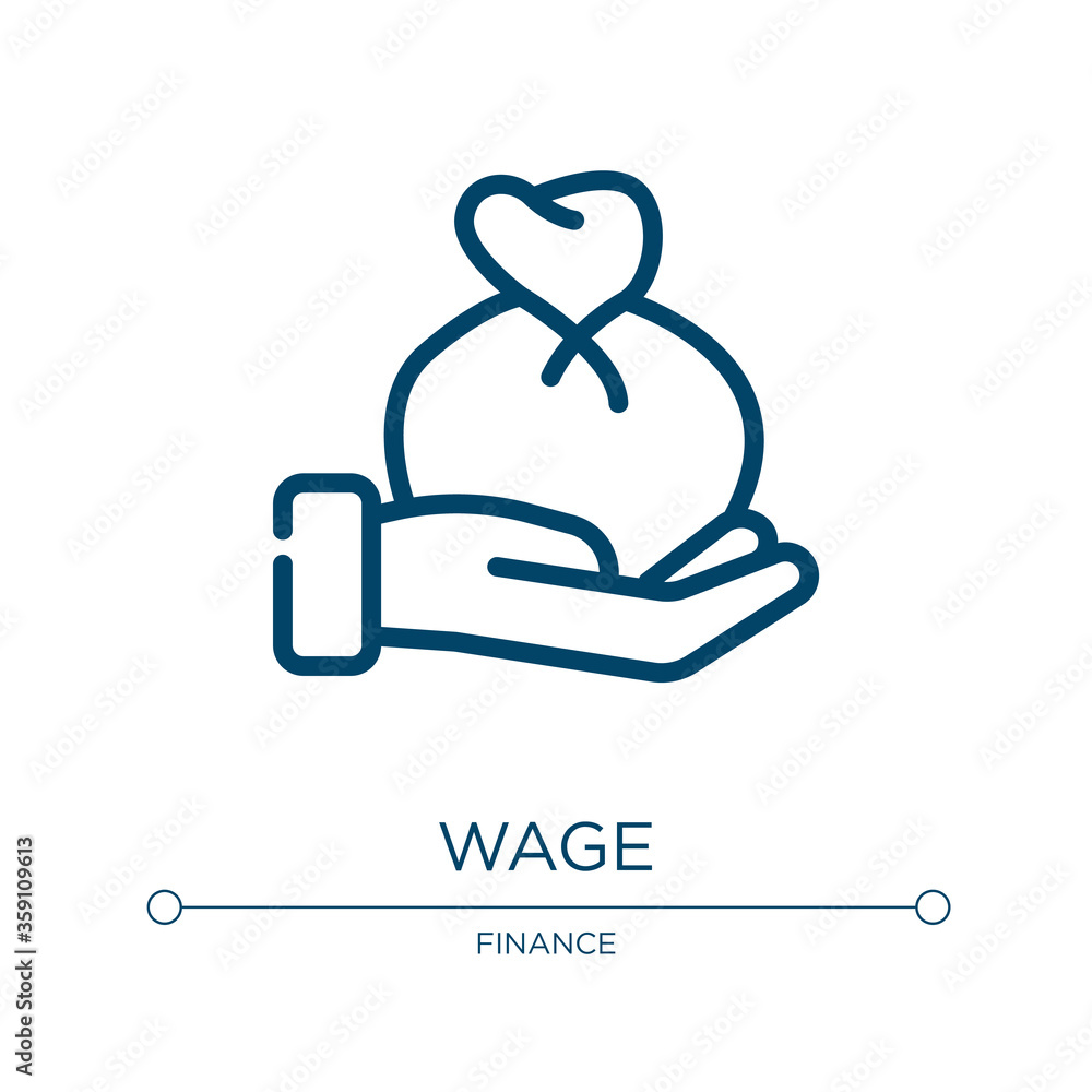 Poster wage icon. linear vector illustration from business management collection. outline wage icon vector.