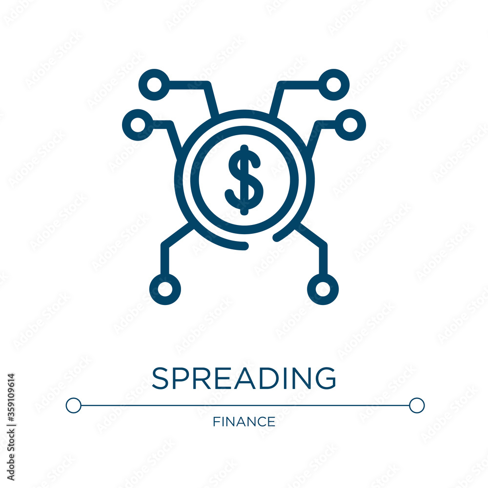Poster spreading icon. linear vector illustration from business management collection. outline spreading ic