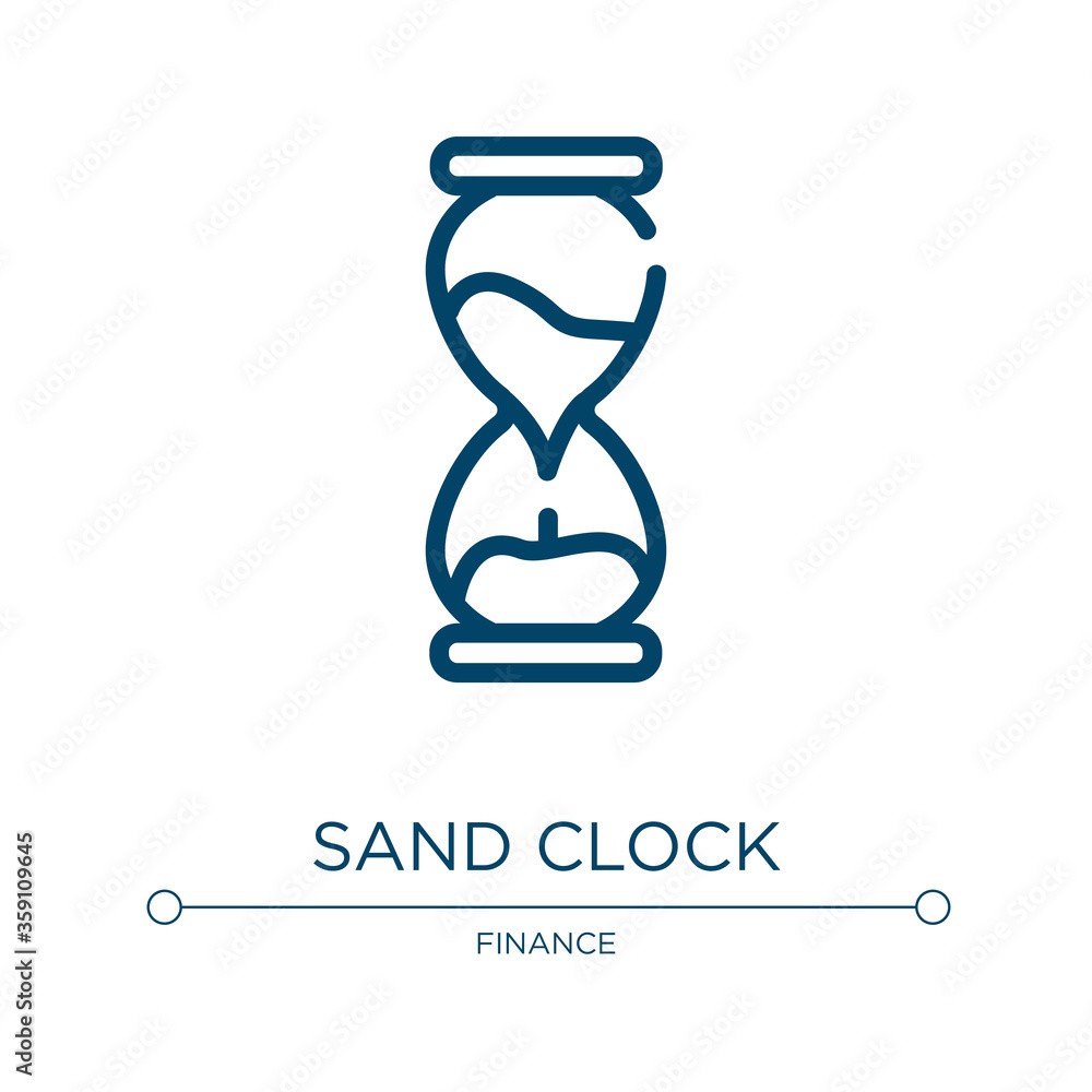 Poster sand clock icon. linear vector illustration from taxes collection. outline sand clock icon vector. t