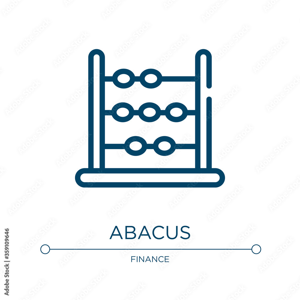 Poster abacus icon. linear vector illustration from taxes collection. outline abacus icon vector. thin line