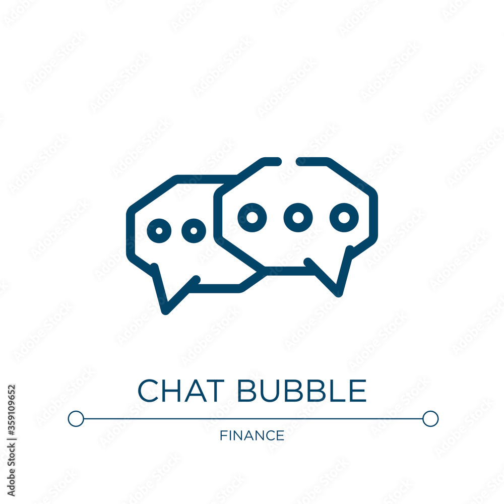 Poster chat bubble icon. linear vector illustration from taxes collection. outline chat bubble icon vector.