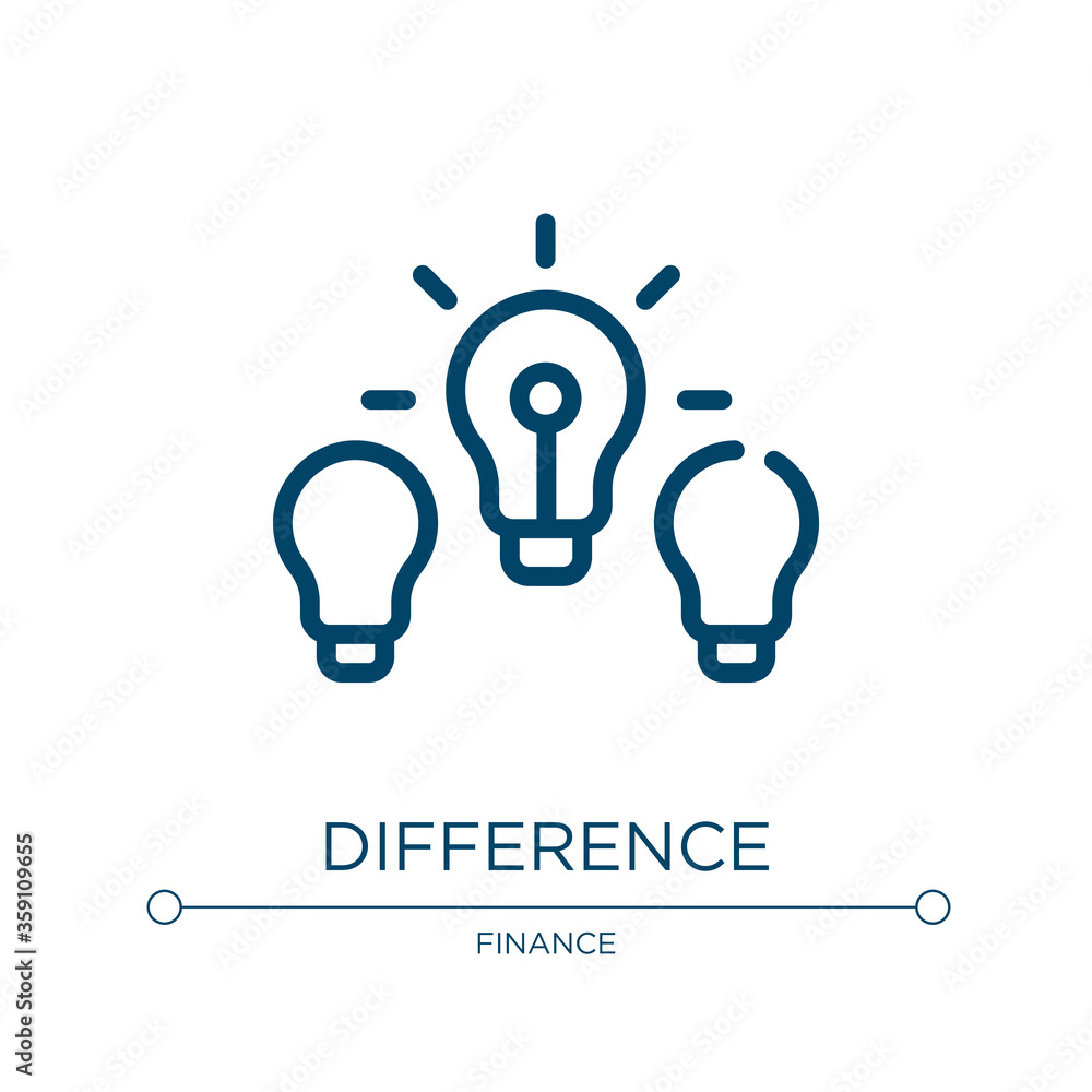Poster difference icon. linear vector illustration from business collection. outline difference icon vector
