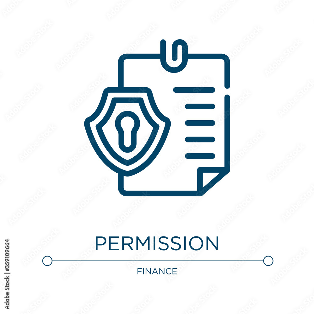 Aufkleber permission icon. linear vector illustration from business collection. outline permission icon vector
