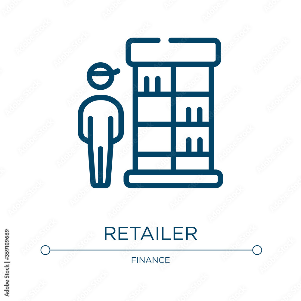Poster retailer icon. linear vector illustration from business collection. outline retailer icon vector. th