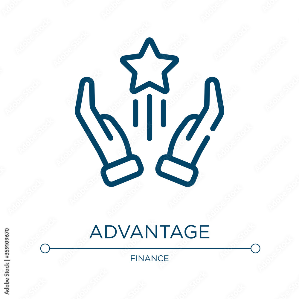 Poster advantage icon. linear vector illustration from business collection. outline advantage icon vector. 
