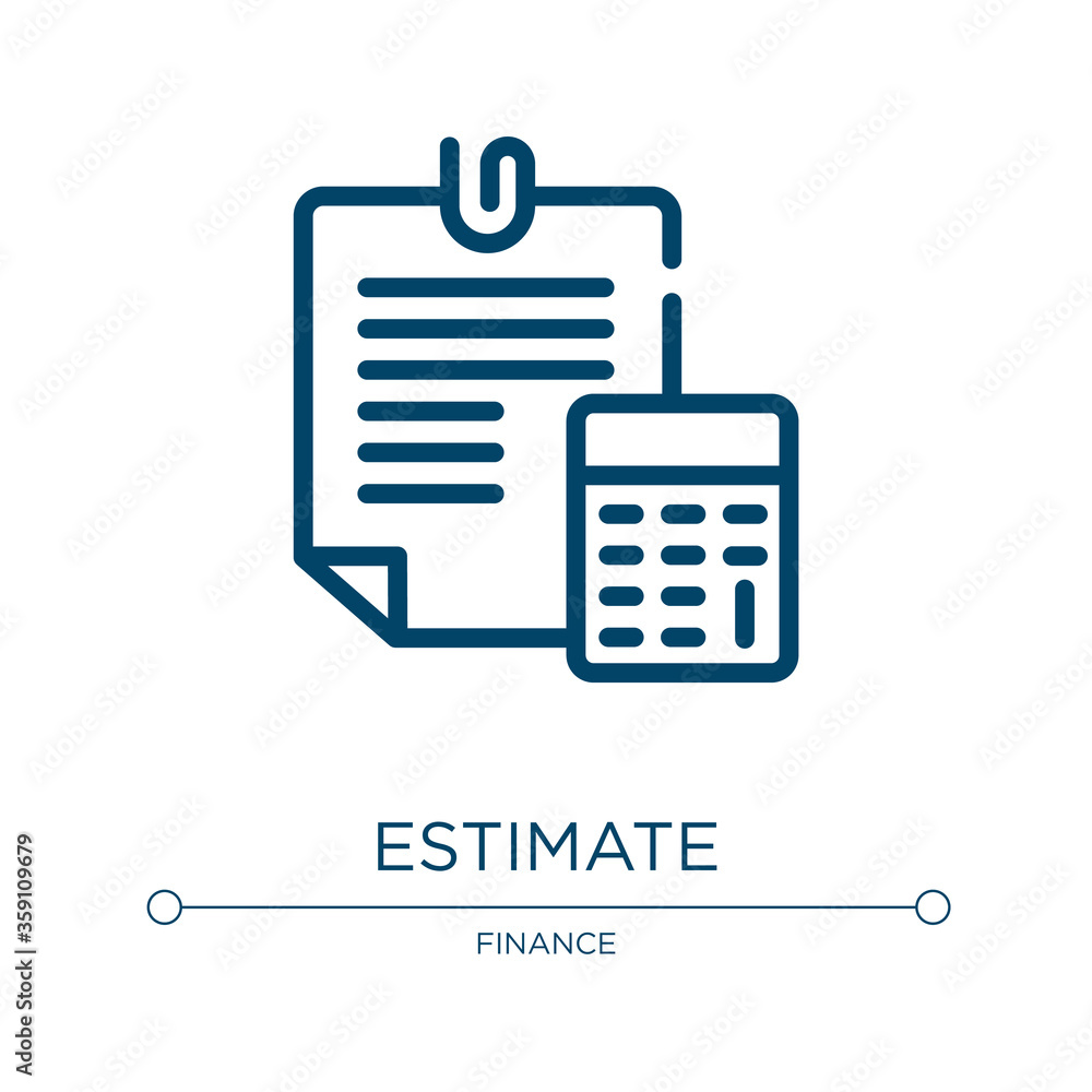 Aufkleber estimate icon. linear vector illustration from business collection. outline estimate icon vector. th