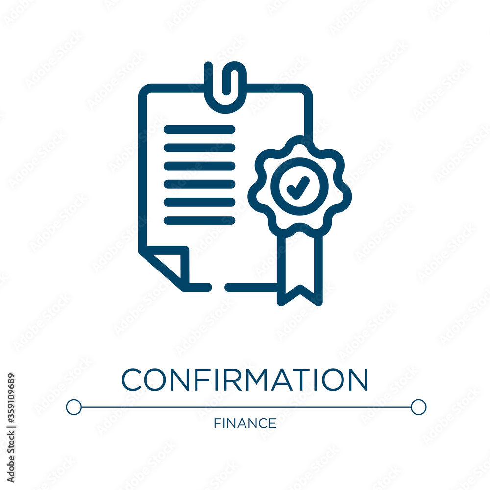 Poster confirmation icon. linear vector illustration from business collection. outline confirmation icon ve