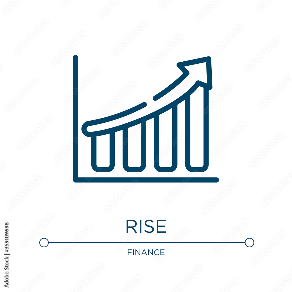 Aufkleber rise icon. linear vector illustration from business collection. outline rise icon vector. thin line 