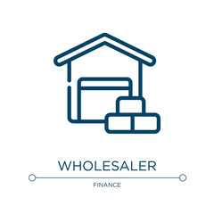 Wholesaler icon. Linear vector illustration from business collection. Outline wholesaler icon vector. Thin line symbol for use on web and mobile apps, logo, print media.