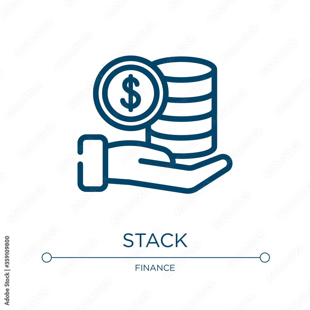 Poster stack icon. linear vector illustration from business and financial collection. outline stack icon ve