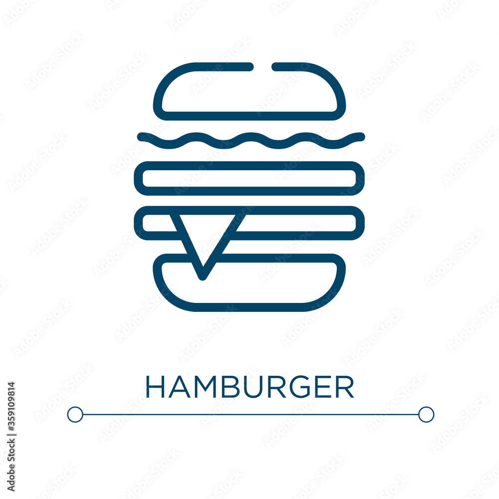 Poster hamburger icon. linear vector illustration. outline hamburger icon vector. thin line symbol for use 