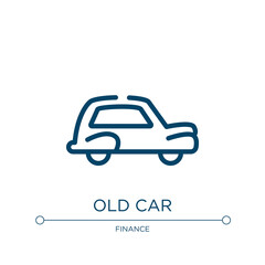 Old car icon. Linear vector illustration from auction collection. Outline old car icon vector. Thin line symbol for use on web and mobile apps, logo, print media.
