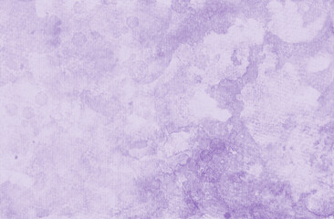 Purple watercolor background, old vintage texture with paint drips and painted grunge stains in pastel lavender or lilac purple colors