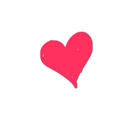 Heart doodle, handmade love icon.