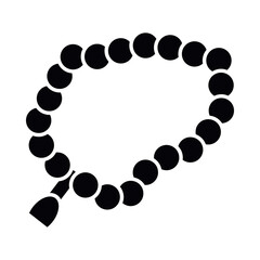 Eid mubarak rosary silhouette style icon vector design
