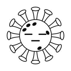 expressionless covid 19 virus emoji line style icon vector design