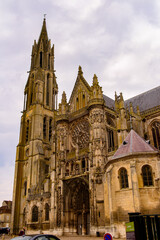 Fototapeta na wymiar Senlis Cathedral, a Roman Catholic church in Oise, France.