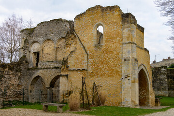 Ruins of the Royal castle  in Senlis, Medieval town in the Oise department,  France