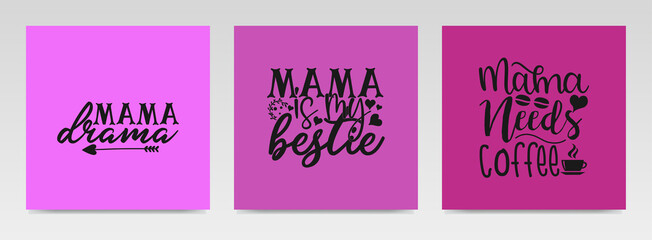 Mother's day quotes letter typography set illustration.