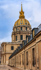 Fototapeta premium Les Invalides, complex of museums and monuments in Paris, France is the burial site of Napoleon Bonaparte and many war heroes
