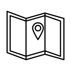 gps mark on map line style icon vector design