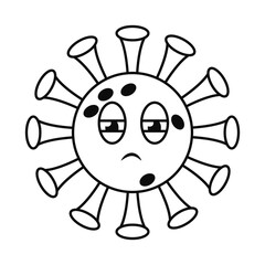 tired covid 19 virus emoji line style icon vector design