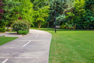 Paved walking trail Silver Comet Trail in Dalllas Georgia 