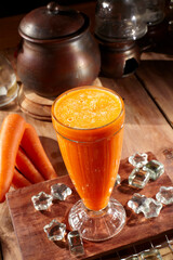 Carrot Juice. Isolated on healthy and nutritious drink.
