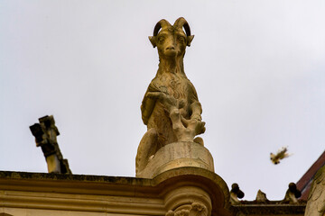 Gargoyle in Reims Cathedral (Notre-Dame) is a Roman Catholic church in Reims, France