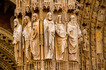 Angels statue in Rouen Cathedral, a Catholic church in Rouen, Normandy, France