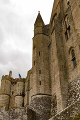 Part of the Mont Saint-Michel, an island commune in Normandy, France. UNESCO World Heritage