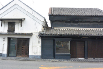 Merchant house with warehouse  made of earth and plaster on Nikko highway in Utsunomiya city, Tochigi prefecture.