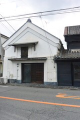 Merchant house with warehouse  made of earth and plaster on Nikko highway in Utsunomiya city, Tochigi prefecture.