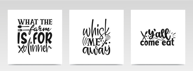Fototapeta premium Kitchen quotes letter typography set illustration.