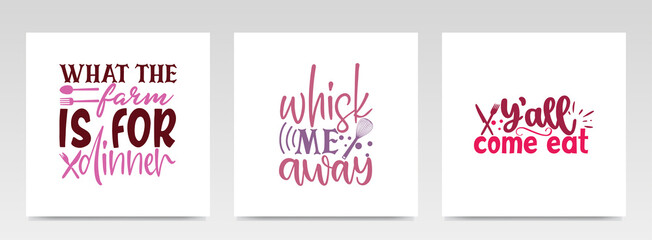 Kitchen quotes letter typography set illustration.