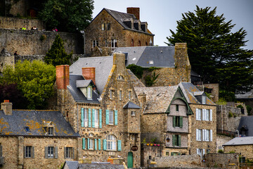 Fototapeta na wymiar Le Mont Saint-Michel, an island commune in Normandy, France. UNESCO World Heritage