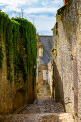 Narrow street in Blois, a city and the capital of Loir-et-Cher department, France