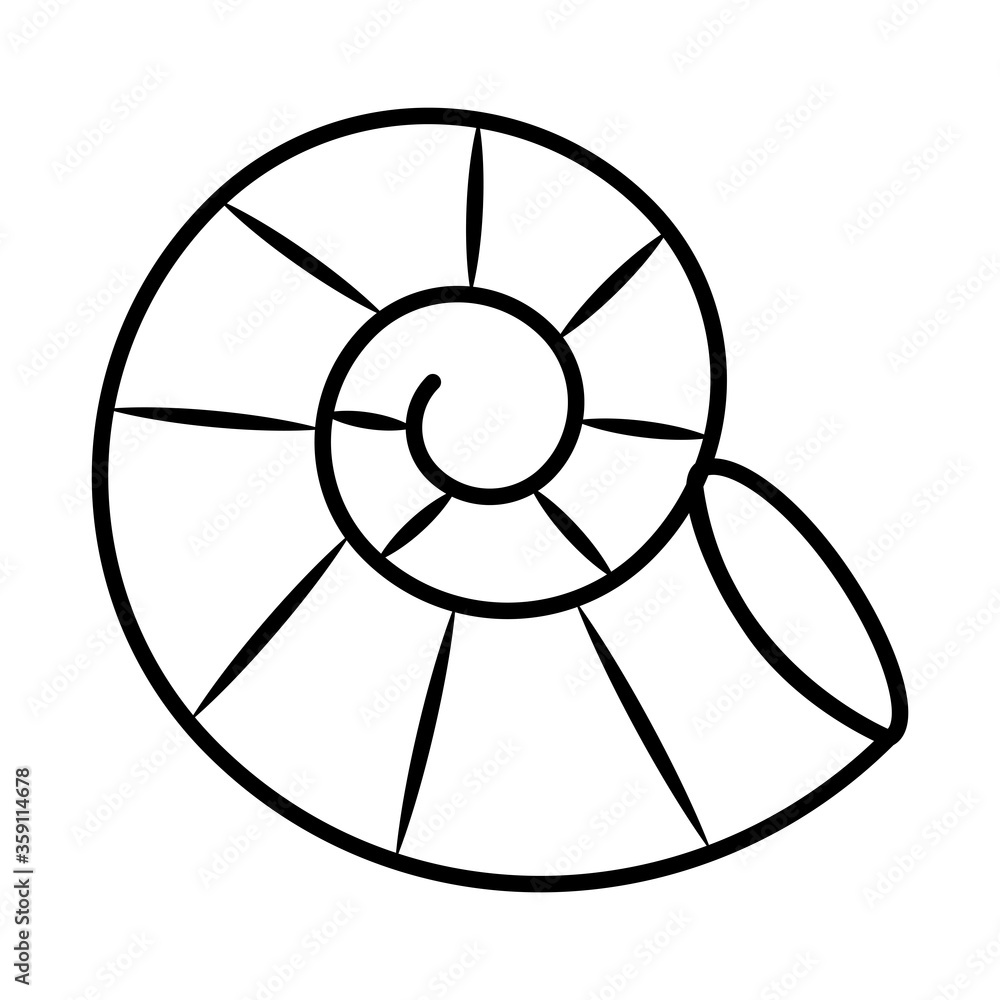 Poster sea shell line style icon vector design