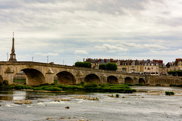 Fototapeta premium Bridge over the River Loire in Blois, a city and the capital of Loir-et-Cher department, France