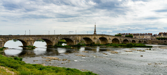 Bridge over the River Loire in Blois, a city and the capital of Loir-et-Cher department, France